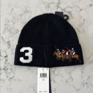 New w/tags Mens Black Polo Ralph Lauren Beanie